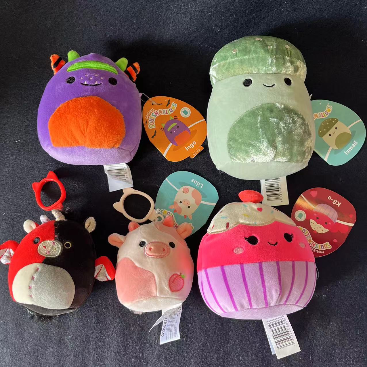 A  Squishmallow clips and 5" Plush