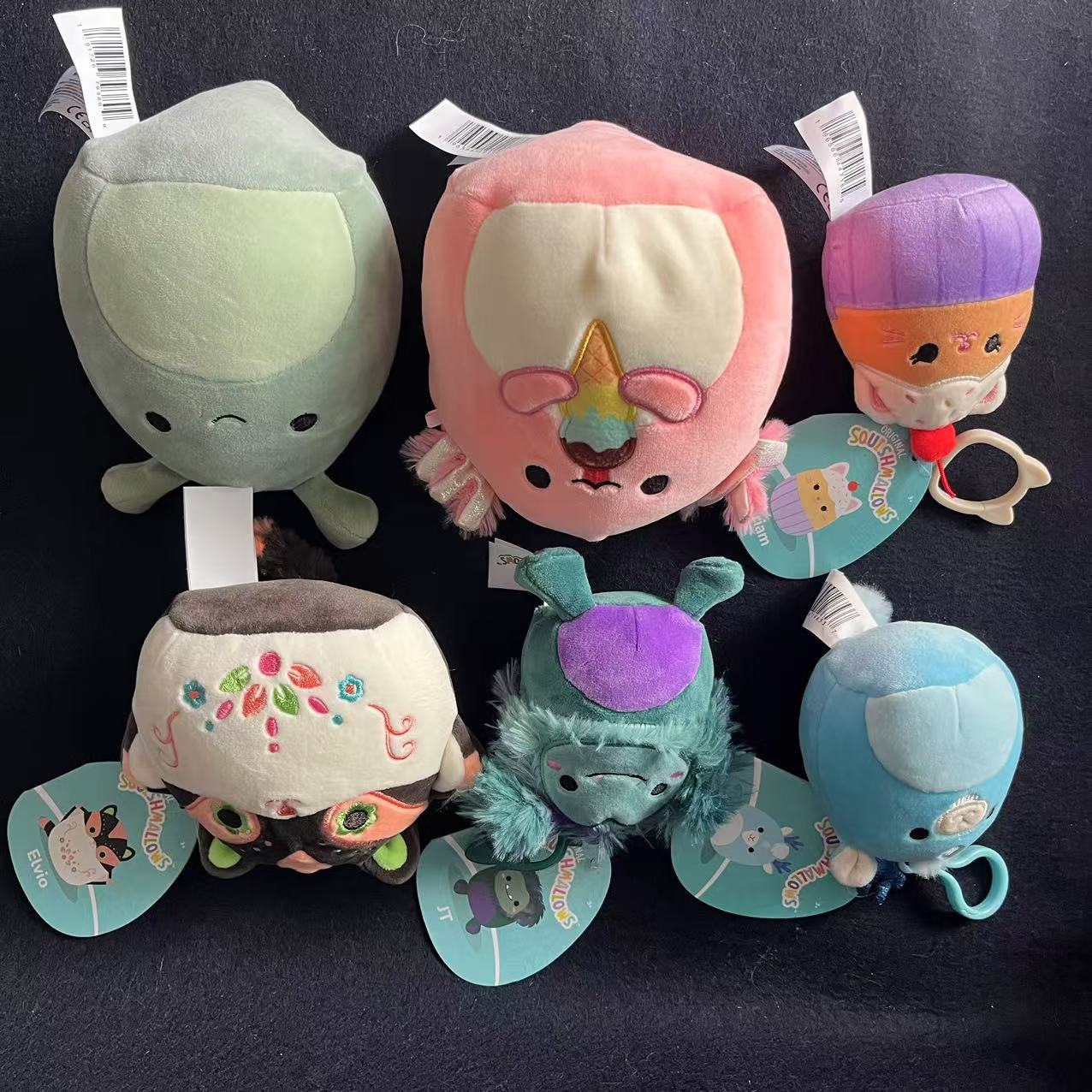 A  Squishmallow clips and 5" Plush