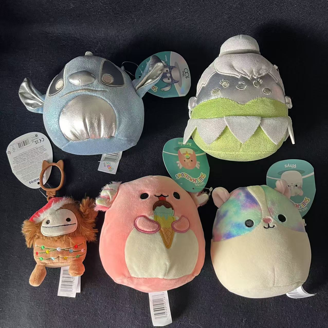 A  Squishmallow clips and 5" Plush